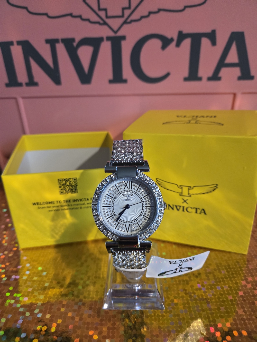 69060 Invicta Wildflower I Women's Watch Silver Austrian Crystals 34mm